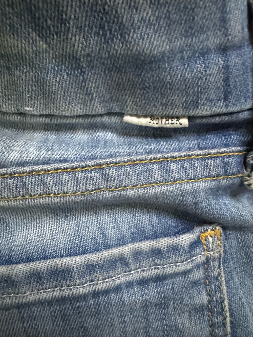 MOTHER Denim Frayed Hem Skinny Straight Jeans Medium Wash Size - Picture 5 of 9